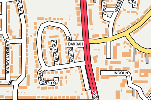 DA8 3AH map - OS OpenMap – Local (Ordnance Survey)