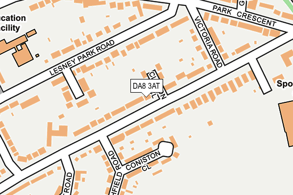 DA8 3AT map - OS OpenMap – Local (Ordnance Survey)