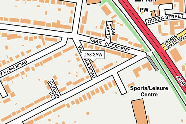 DA8 3AW map - OS OpenMap – Local (Ordnance Survey)