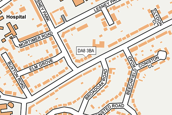 DA8 3BA map - OS OpenMap – Local (Ordnance Survey)