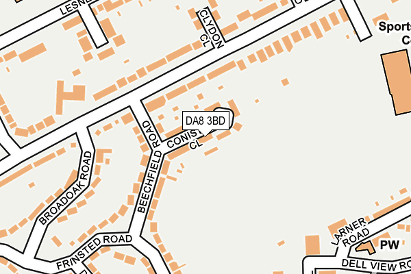 DA8 3BD map - OS OpenMap – Local (Ordnance Survey)