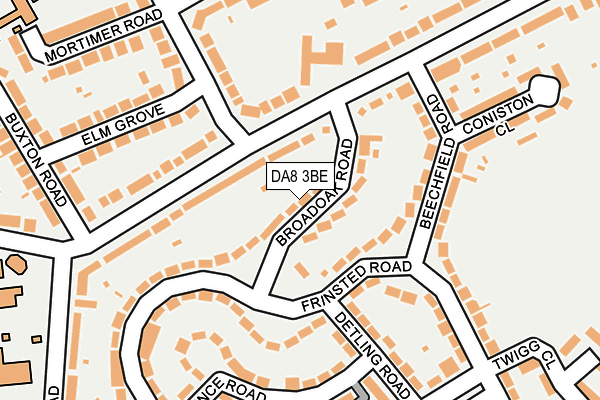 DA8 3BE map - OS OpenMap – Local (Ordnance Survey)