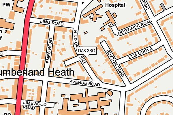 DA8 3BG map - OS OpenMap – Local (Ordnance Survey)