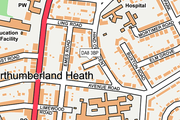DA8 3BP map - OS OpenMap – Local (Ordnance Survey)