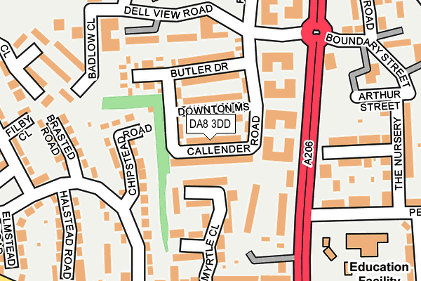 DA8 3DD map - OS OpenMap – Local (Ordnance Survey)