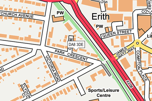 Map of ERITH VETERANS CLUB CIC at local scale