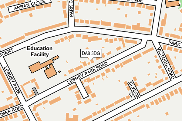 DA8 3DG map - OS OpenMap – Local (Ordnance Survey)