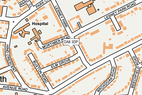 DA8 3DP map - OS OpenMap – Local (Ordnance Survey)