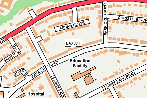 DA8 3DY map - OS OpenMap – Local (Ordnance Survey)