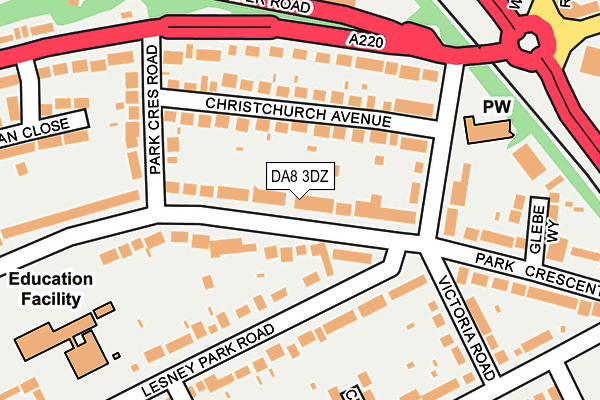 DA8 3DZ map - OS OpenMap – Local (Ordnance Survey)