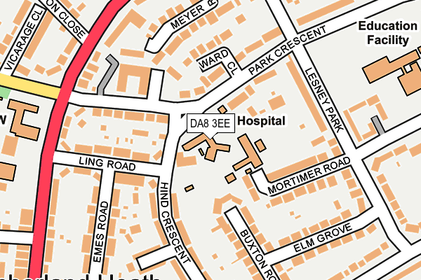 DA8 3EE map - OS OpenMap – Local (Ordnance Survey)
