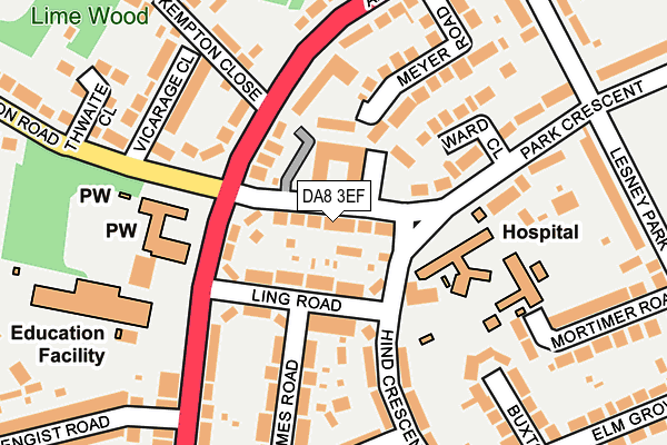 DA8 3EF map - OS OpenMap – Local (Ordnance Survey)