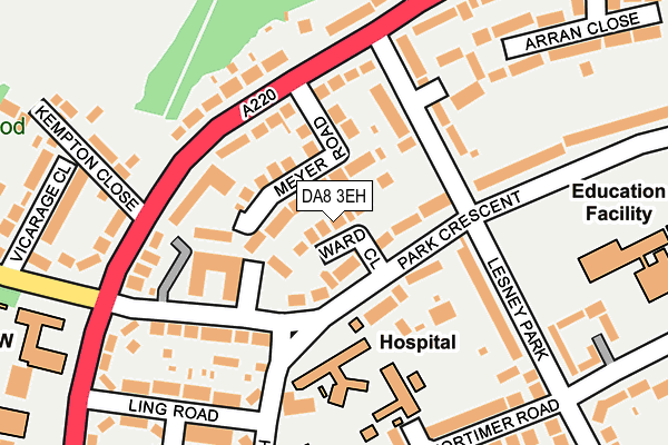 DA8 3EH map - OS OpenMap – Local (Ordnance Survey)