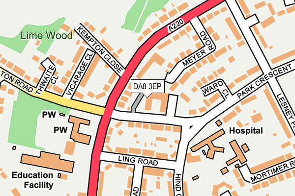 DA8 3EP map - OS OpenMap – Local (Ordnance Survey)