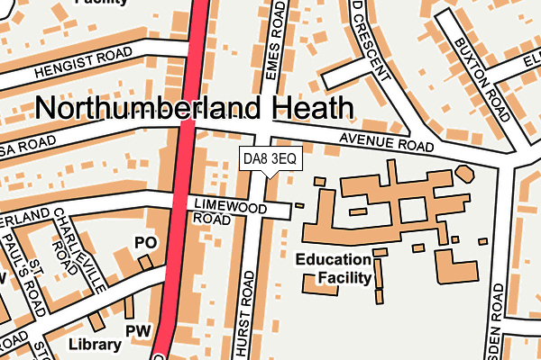 DA8 3EQ map - OS OpenMap – Local (Ordnance Survey)