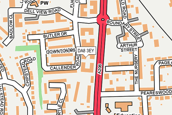 DA8 3EY map - OS OpenMap – Local (Ordnance Survey)