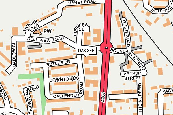 DA8 3FE map - OS OpenMap – Local (Ordnance Survey)