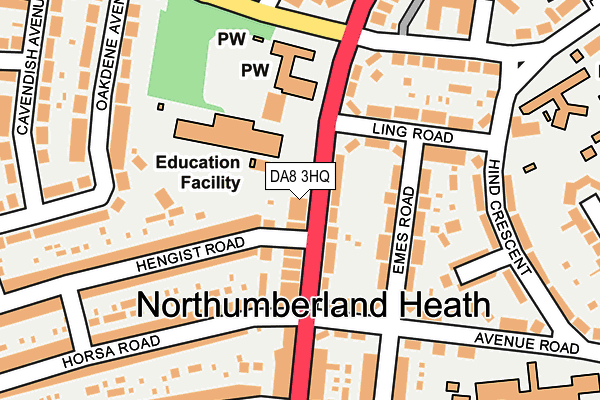DA8 3HQ map - OS OpenMap – Local (Ordnance Survey)