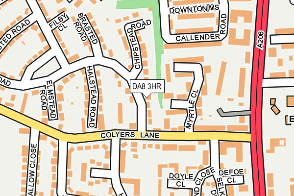 DA8 3HR map - OS OpenMap – Local (Ordnance Survey)