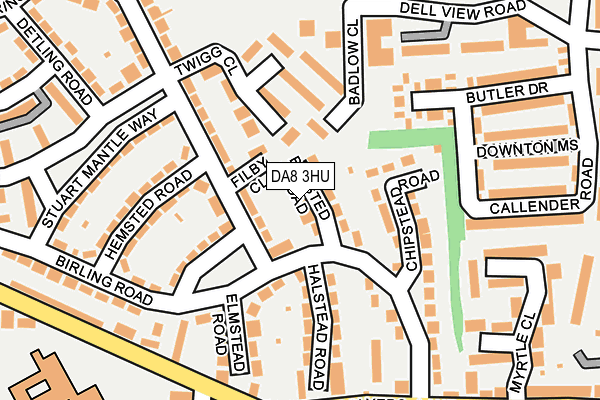 DA8 3HU map - OS OpenMap – Local (Ordnance Survey)