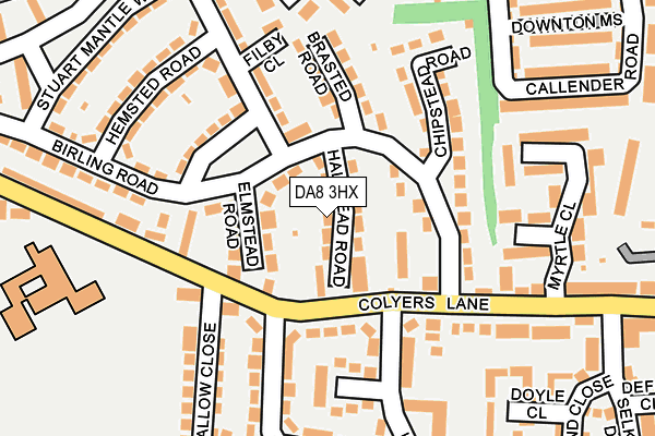 DA8 3HX map - OS OpenMap – Local (Ordnance Survey)