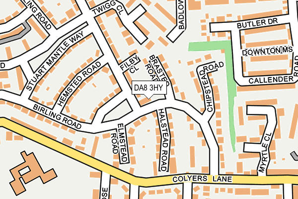DA8 3HY map - OS OpenMap – Local (Ordnance Survey)