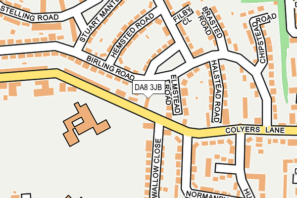 DA8 3JB map - OS OpenMap – Local (Ordnance Survey)