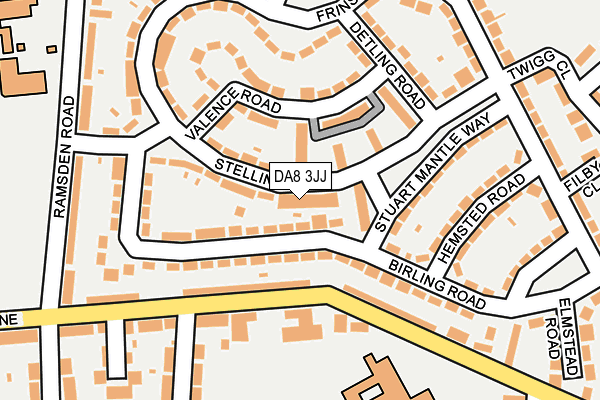 DA8 3JJ map - OS OpenMap – Local (Ordnance Survey)