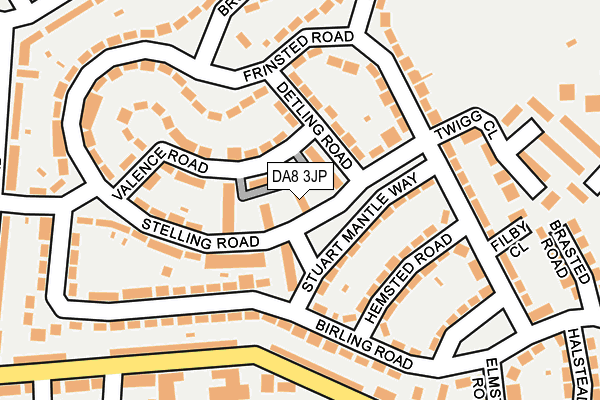 DA8 3JP map - OS OpenMap – Local (Ordnance Survey)