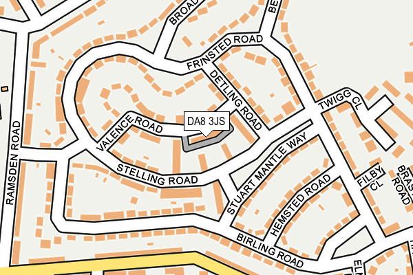 DA8 3JS map - OS OpenMap – Local (Ordnance Survey)