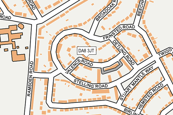 DA8 3JT map - OS OpenMap – Local (Ordnance Survey)