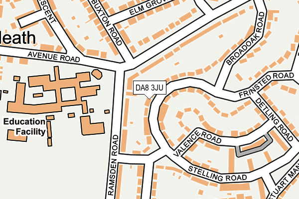 DA8 3JU map - OS OpenMap – Local (Ordnance Survey)