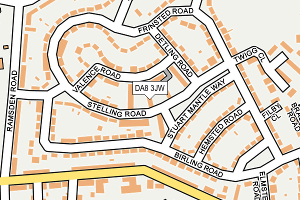 DA8 3JW map - OS OpenMap – Local (Ordnance Survey)