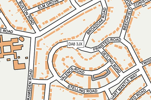 DA8 3JX map - OS OpenMap – Local (Ordnance Survey)