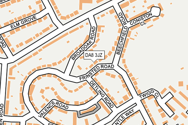 DA8 3JZ map - OS OpenMap – Local (Ordnance Survey)