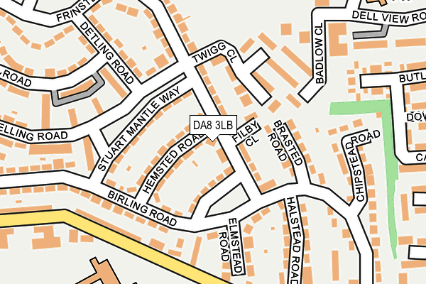 DA8 3LB map - OS OpenMap – Local (Ordnance Survey)