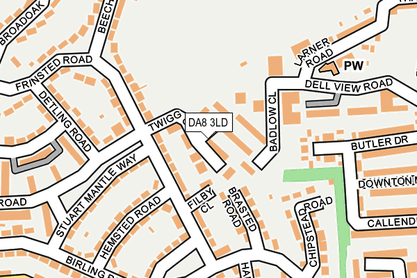 Map of TWIGG CLOSE 1960 LIMITED at local scale