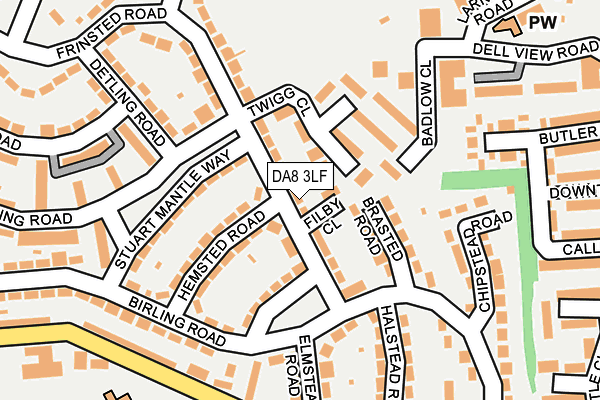 DA8 3LF map - OS OpenMap – Local (Ordnance Survey)