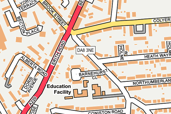 DA8 3NE map - OS OpenMap – Local (Ordnance Survey)