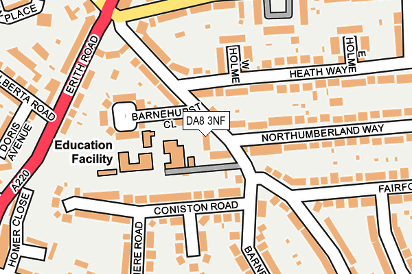 DA8 3NF map - OS OpenMap – Local (Ordnance Survey)