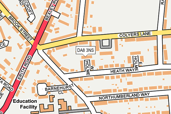 DA8 3NS map - OS OpenMap – Local (Ordnance Survey)