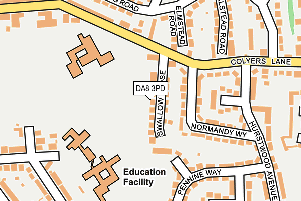 DA8 3PD map - OS OpenMap – Local (Ordnance Survey)