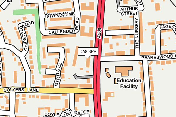 DA8 3PP map - OS OpenMap – Local (Ordnance Survey)