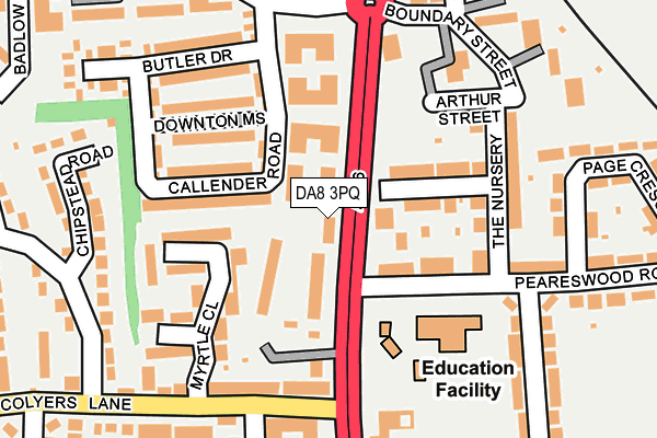 DA8 3PQ map - OS OpenMap – Local (Ordnance Survey)