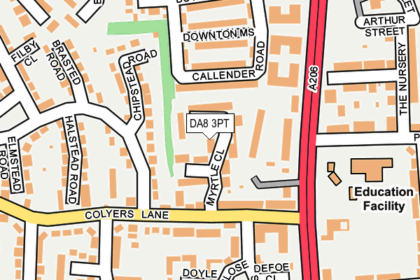 DA8 3PT map - OS OpenMap – Local (Ordnance Survey)