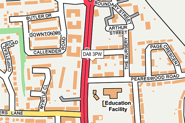DA8 3PW map - OS OpenMap – Local (Ordnance Survey)