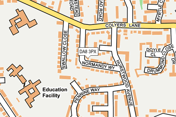 DA8 3PX map - OS OpenMap – Local (Ordnance Survey)