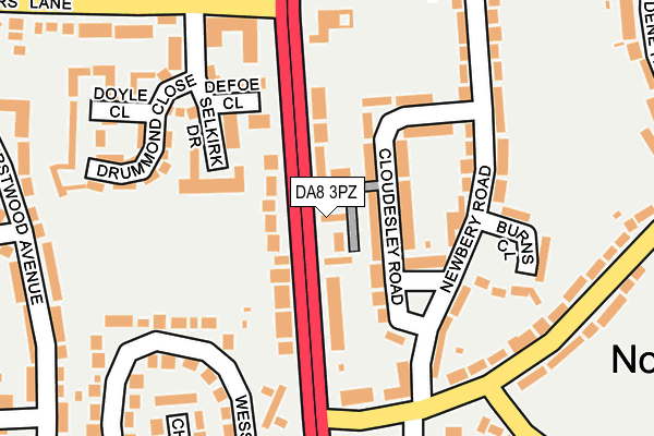 DA8 3PZ map - OS OpenMap – Local (Ordnance Survey)