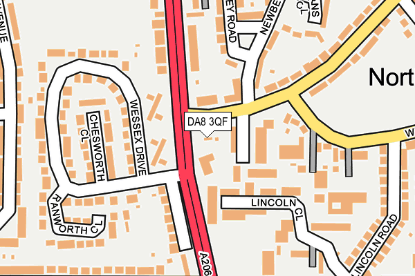 DA8 3QF map - OS OpenMap – Local (Ordnance Survey)