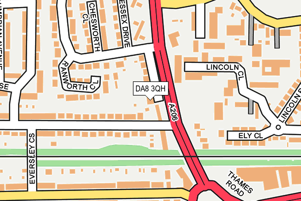 DA8 3QH map - OS OpenMap – Local (Ordnance Survey)